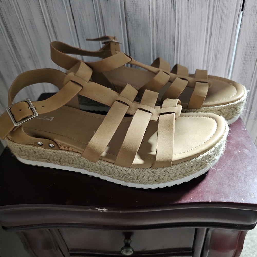 Soda Tan Platform Sandals